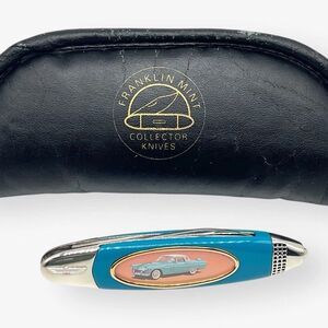 VTG Franklin Mint 1956 Ford Thunderbird Folding Collectors Knife w/Case